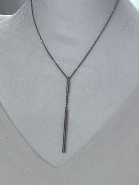 Silpada Minimalist Gunmetal Bar Y-Necklace - Women Jewelry